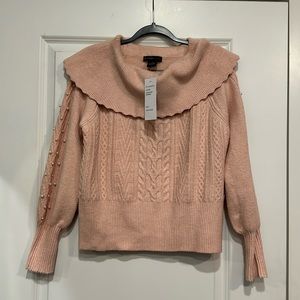 NWT Pink sweater with pearl details